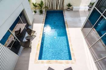 overhead view of pool in district one villa