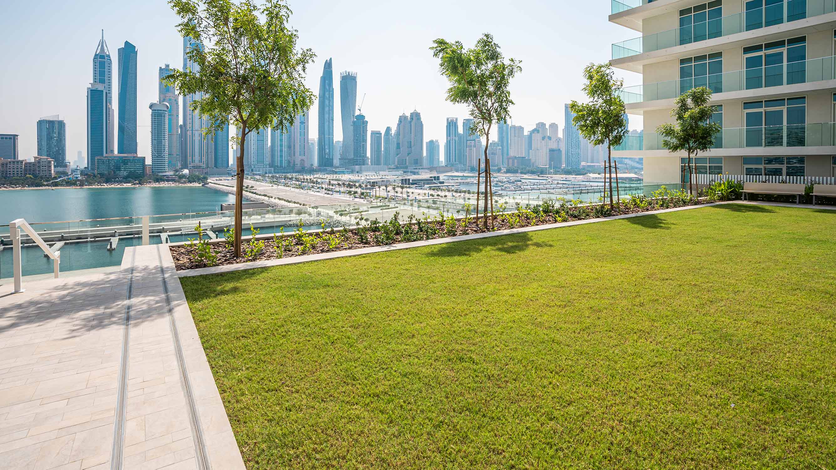 Sunrise Bay pool deck and gardens